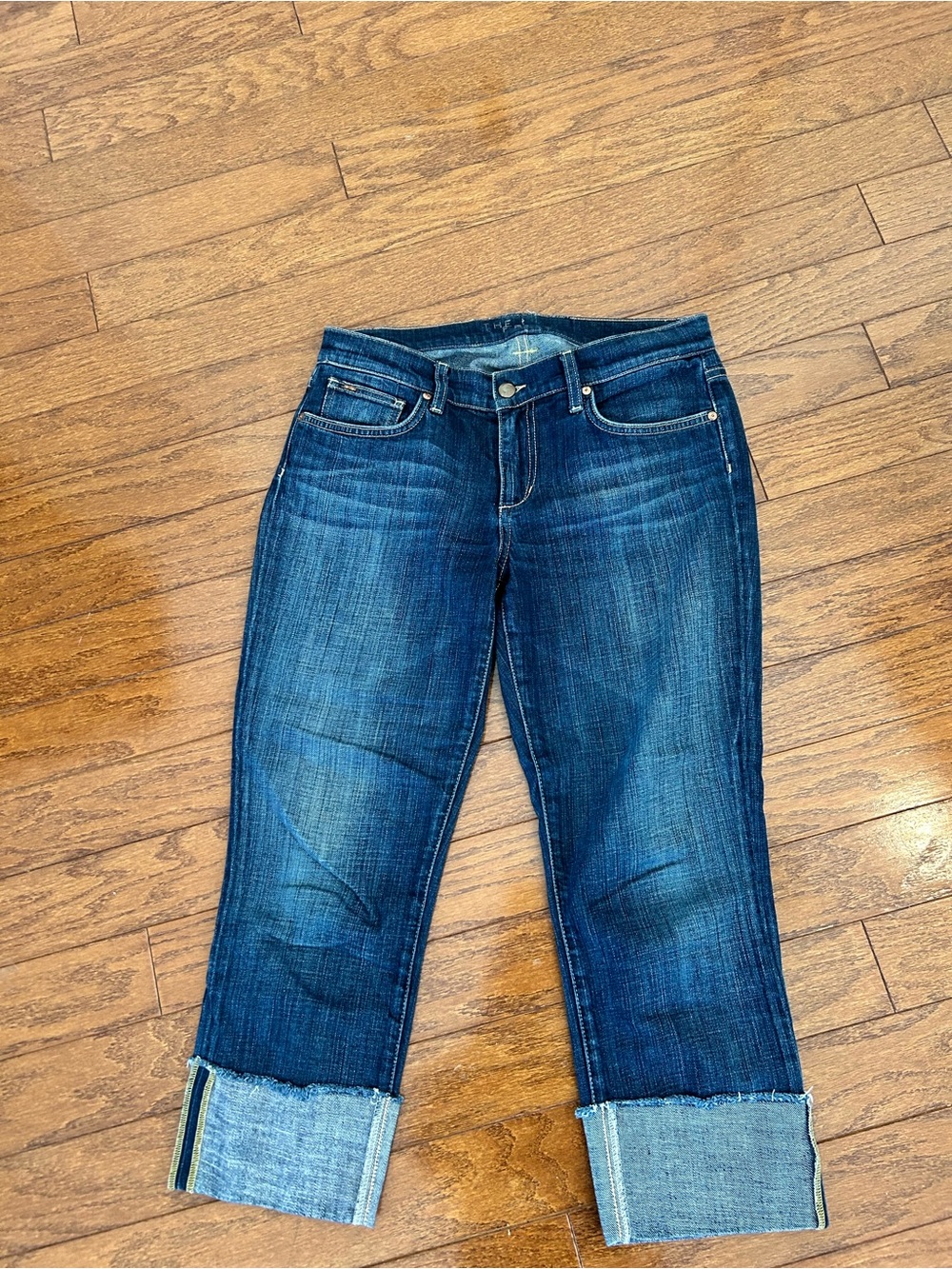 Joe's Jeans Dark Blue Cropped Cuffed Jeans